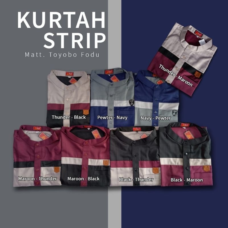 ASYRAF KURTAH GAMIS STRIP KOMBINASI - Gambar 6