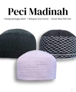 PECI MADINAH BORDIR PUTIH-HITAM-KOMBINASI