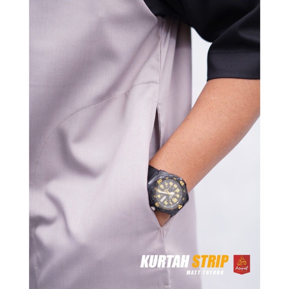 ASYRAF KURTAH GAMIS STRIP KOMBINASI - Gambar 4