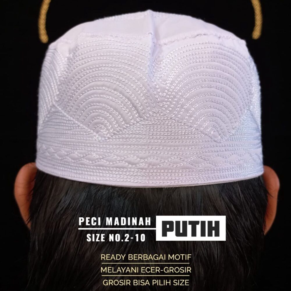 PECI MADINAH BORDIR PUTIH-HITAM-KOMBINASI - Gambar 6