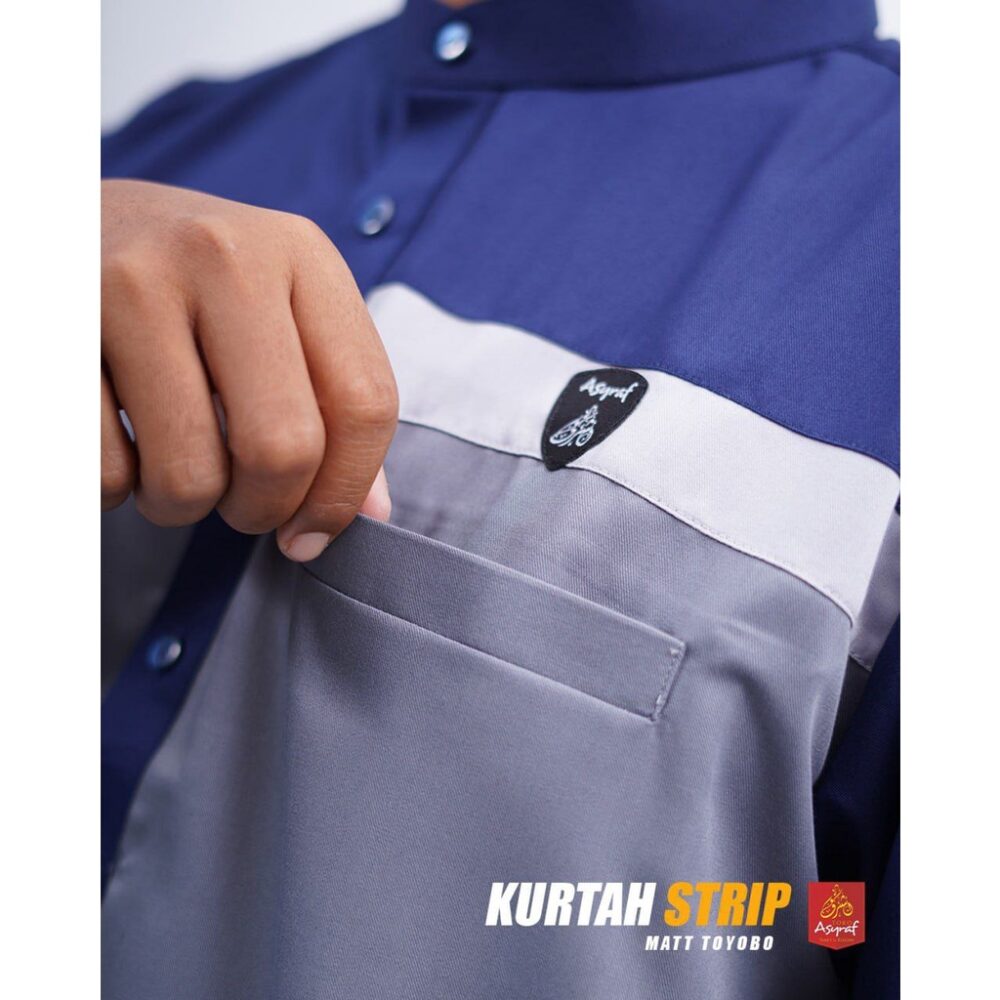 ASYRAF KURTAH GAMIS STRIP KOMBINASI - Gambar 5