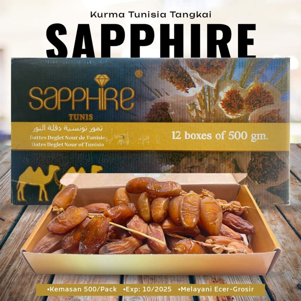KURMA TUNISIA TANGKAI SAPPHIRE KEMASAN 500gr