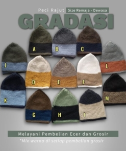 Alternative view of PECI KOPIAH RAJUT GRADASI REMAJA-DEWASA