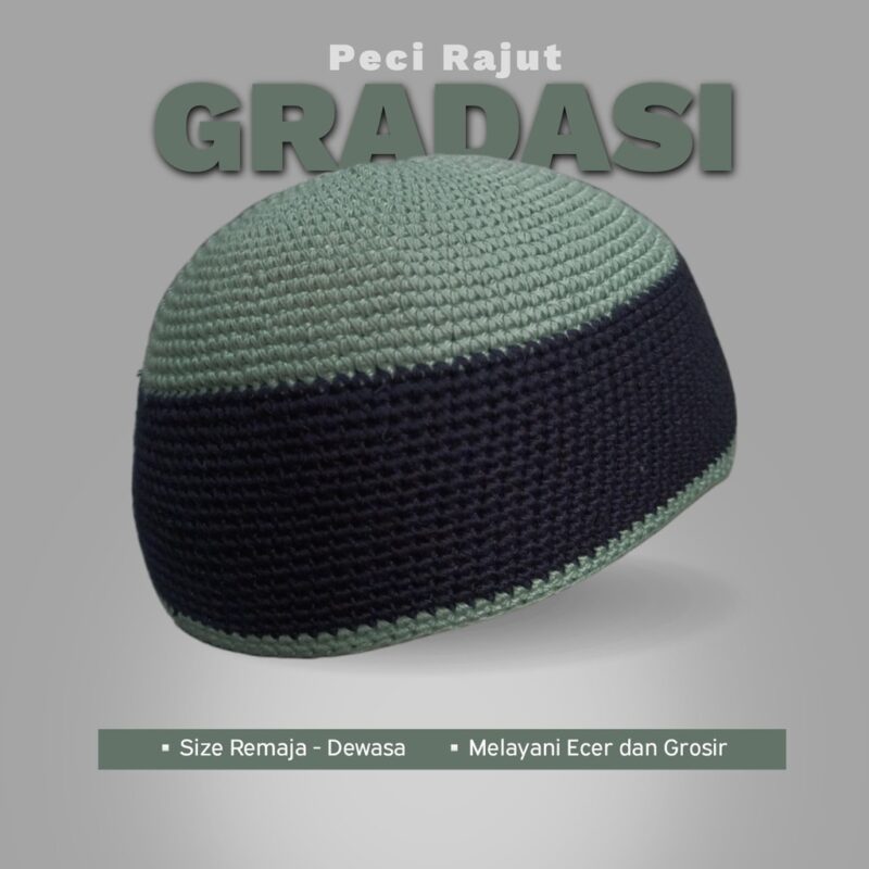 PECI KOPIAH RAJUT GRADASI REMAJA-DEWASA