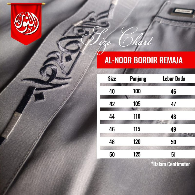 ALNOOR JUBAH SAUDI BORDIR PUTIH  MATT POLYSTER PREMIUM - Gambar 7