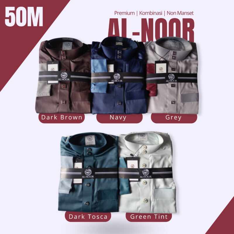 ALNOOR JUBAH PREMIUM NON MANSET KOMBINASI - Gambar 4