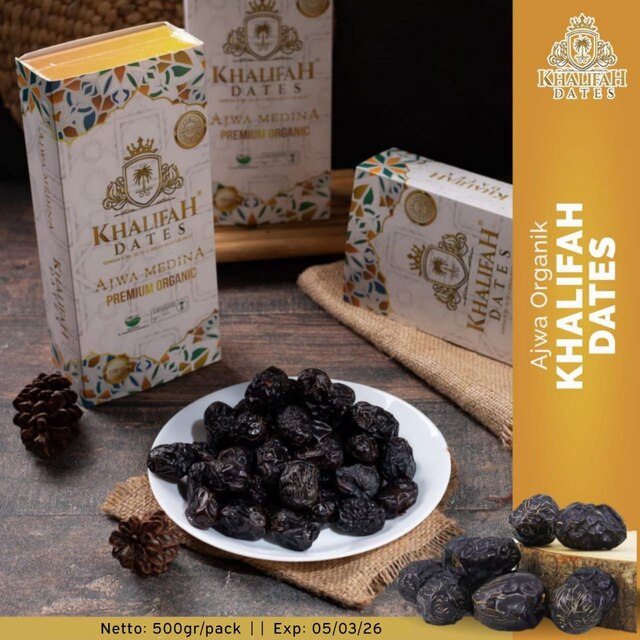 KURMA AJWA MADINAH JUMBO ORGANIK PREMIUM KHALIFAH DATES - BEST QUALITY