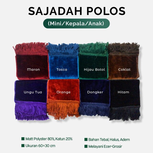 SAJADAH POLOS MINI/KECIL - Gambar 3
