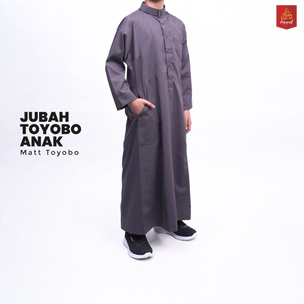 ASYRAF JUBAH SAUDI POLOS ANAK KERAH TEGAK - Gambar 7