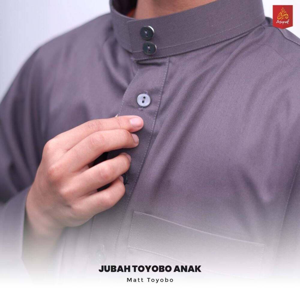 ASYRAF JUBAH SAUDI POLOS ANAK KERAH TEGAK - Gambar 4