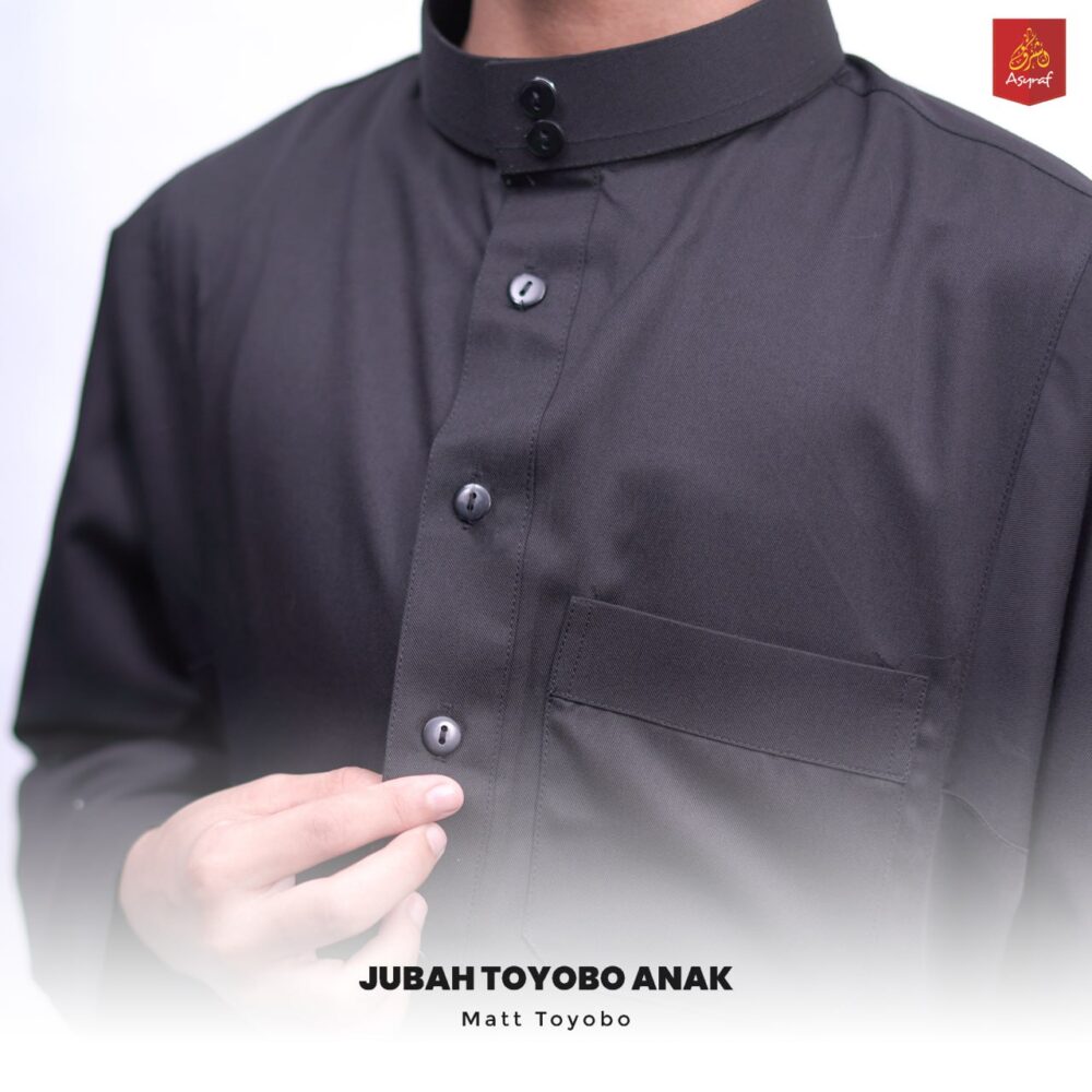 ASYRAF JUBAH SAUDI POLOS ANAK KERAH TEGAK - Gambar 3
