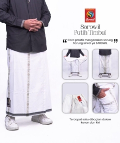 SAROWIL SARUNG CELANA EKSLUSIF PUTIH TIMBUL
