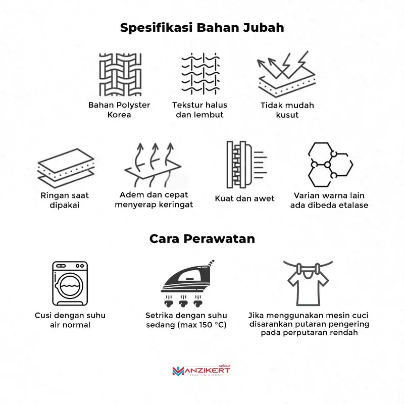 MANZIKERT JUBAH REGULER NON MANSET DEWASA - Gambar 8