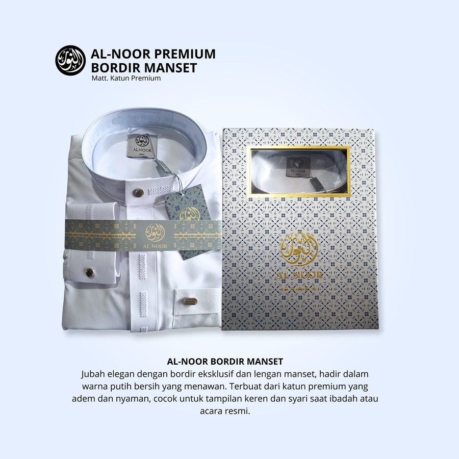 ALNOOR JUBAH BORDIR KATUN PUTIH - Gambar 3
