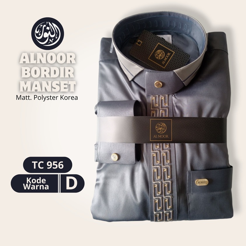 ALNOOR JUBAH BORDIR MANSET DEWASA TC956 - Gambar 5