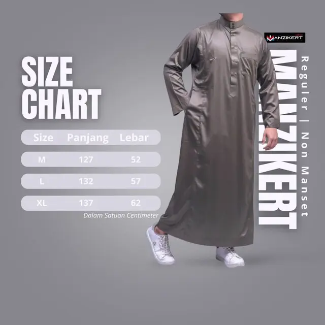 MANZIKERT JUBAH REGULER NON MANSET DEWASA - Gambar 2