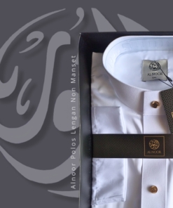 ALNOOR JUBAH POLOS NON MANSET PUTIH DEWASA