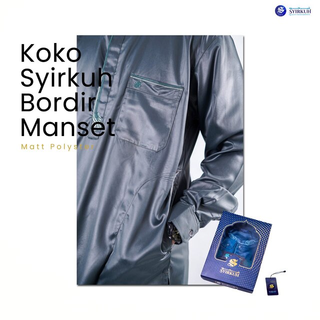 SYIRKUH KOKO BORDIR POLYSTER MANSET - Gambar 5