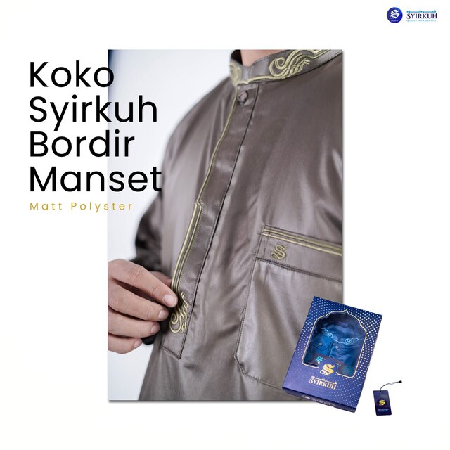 SYIRKUH KOKO BORDIR POLYSTER MANSET - Gambar 7