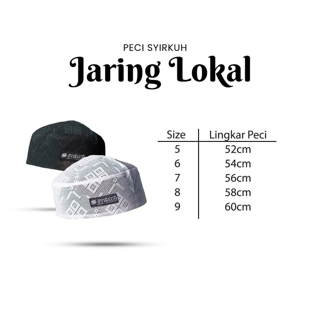 SYIRKUH PECI JARING LOKAL PUTIH-HITAM - Gambar 4