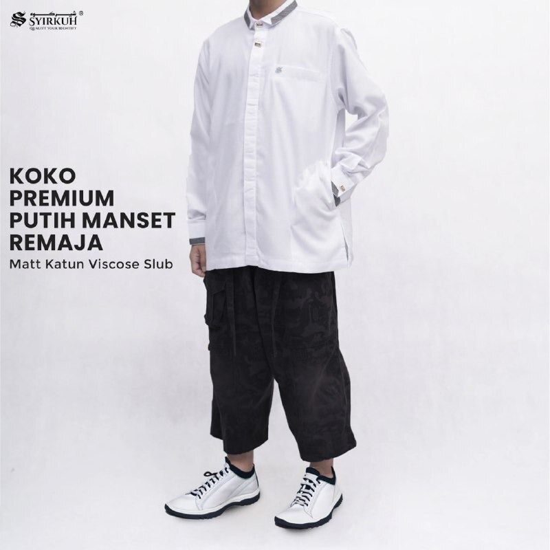 SYIRKUH KOKO PREMIUM MANSET PUTIH REMAJA 01