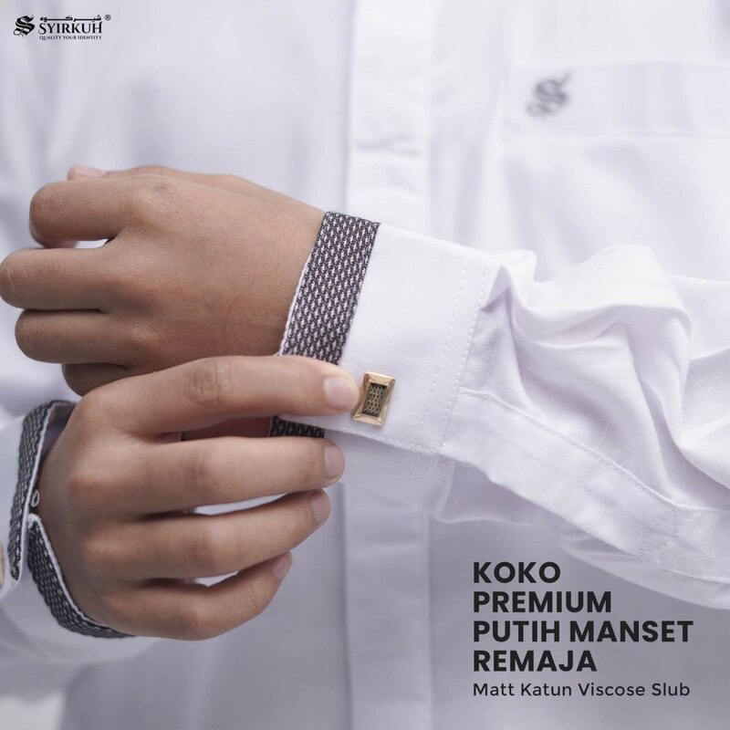 SYIRKUH KOKO PREMIUM MANSET PUTIH REMAJA 01 - Gambar 2
