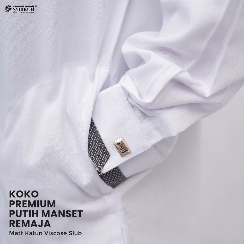 SYIRKUH KOKO PREMIUM MANSET PUTIH REMAJA 01 - Gambar 3