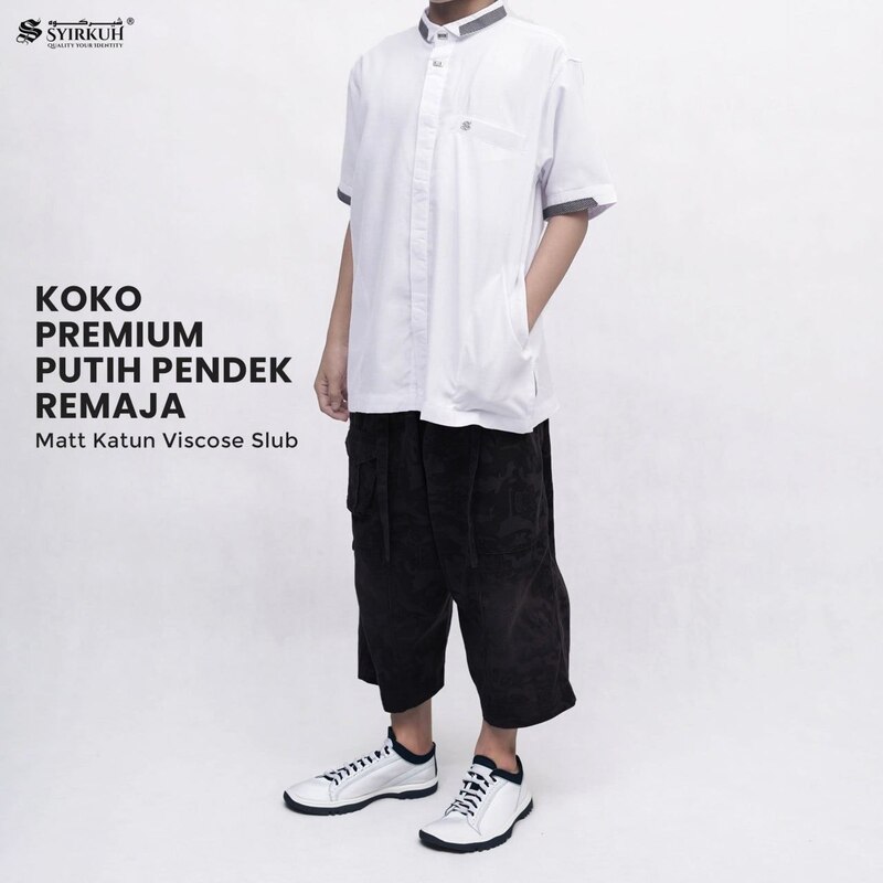 SYIRKUH KOKO PREMIUM PENDEK PUTIH REMAJA 01