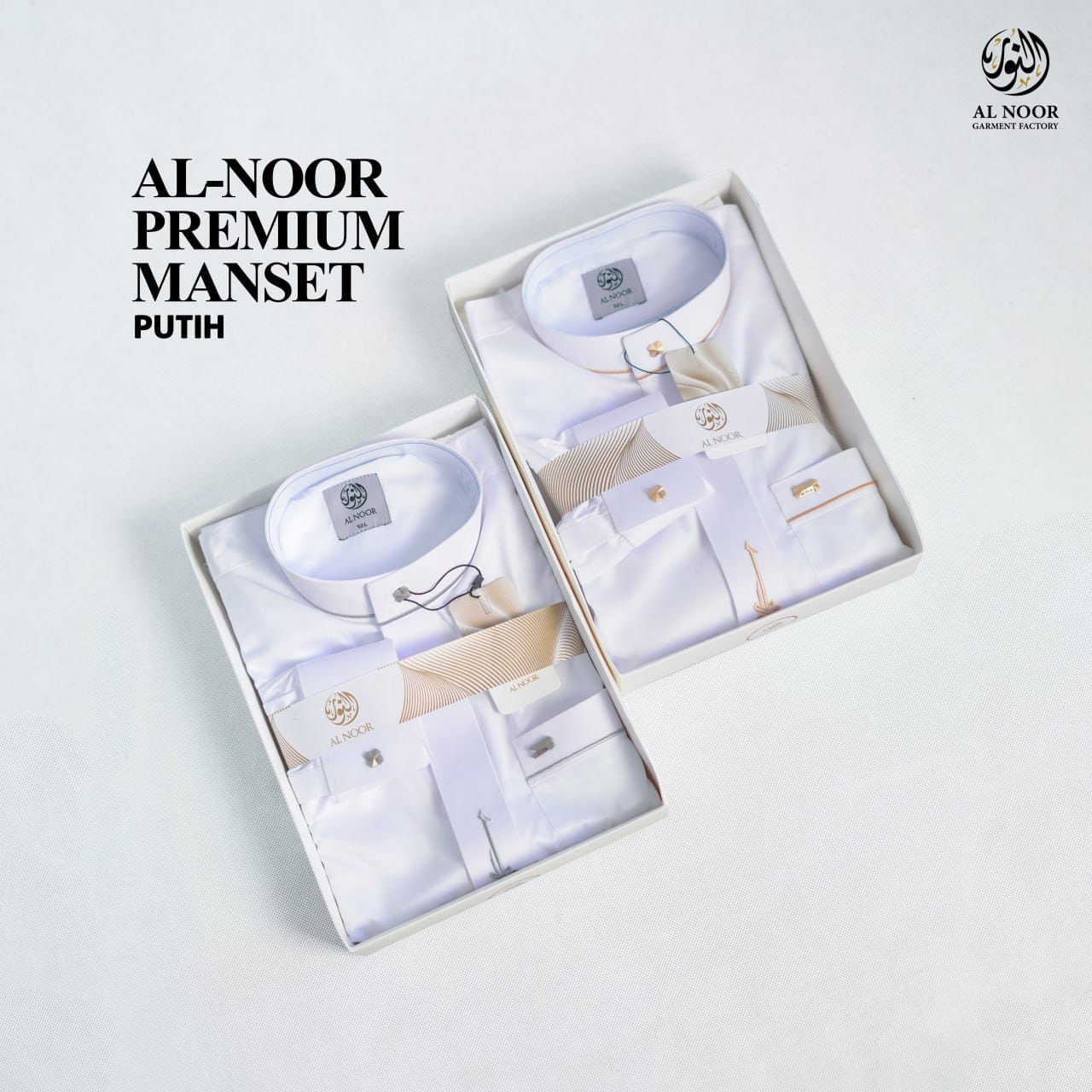 ALNOOR JUBAH BORDIR MANSET DEWASA PUTIH - Gambar 4