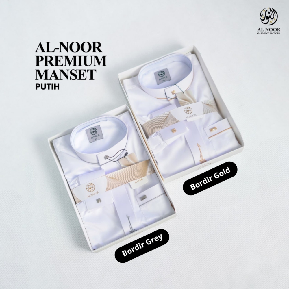 ALNOOR JUBAH BORDIR MANSET DEWASA PUTIH - Gambar 5