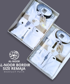ALNOOR JUBAH PUTIH REMAJA BORDIR PREMIUM