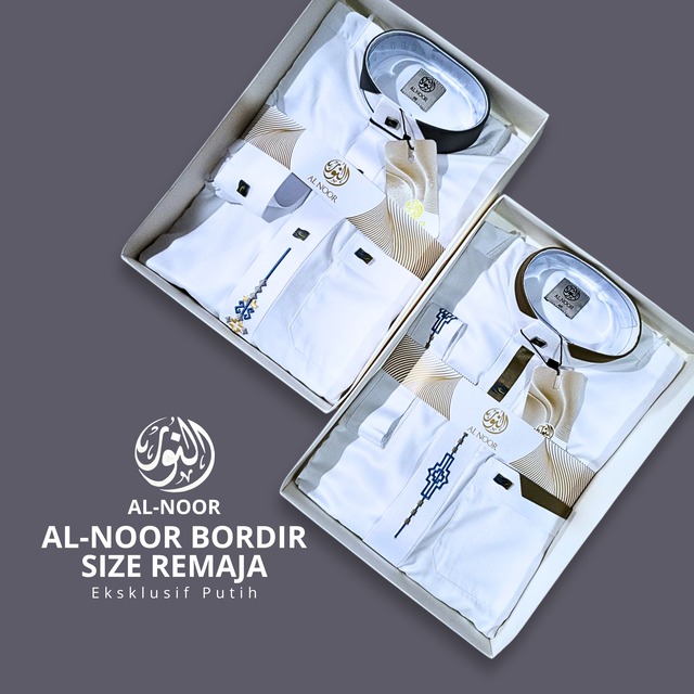 ALNOOR JUBAH PUTIH REMAJA BORDIR PREMIUM