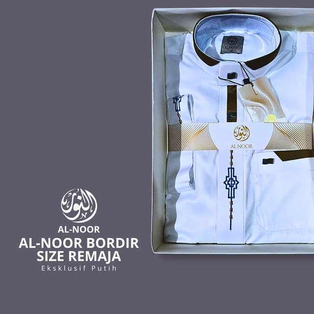 ALNOOR JUBAH PUTIH REMAJA BORDIR PREMIUM - Gambar 6