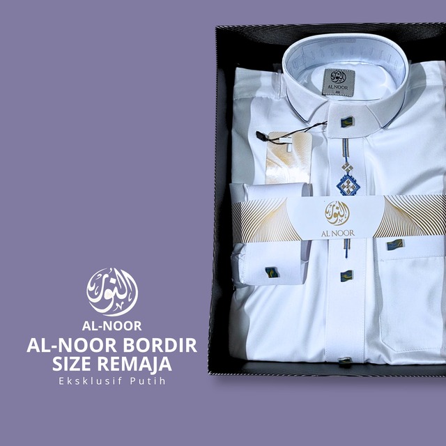 ALNOOR JUBAH PUTIH REMAJA BORDIR PREMIUM - Gambar 8