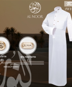 Alternative view of ALNOOR JUBAH POLOS NON MANSET PUTIH DEWASA