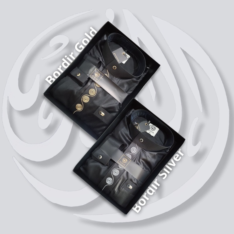 ALNOOR JUBAH BORDIR MANSET HITAM DEWASA