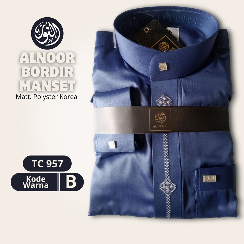 ALNOOR JUBAH BORDIR MANSET DEWASA TC957 - Gambar 3