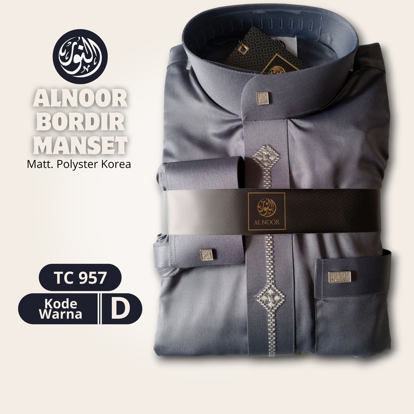 ALNOOR JUBAH BORDIR MANSET DEWASA TC957 - Gambar 5