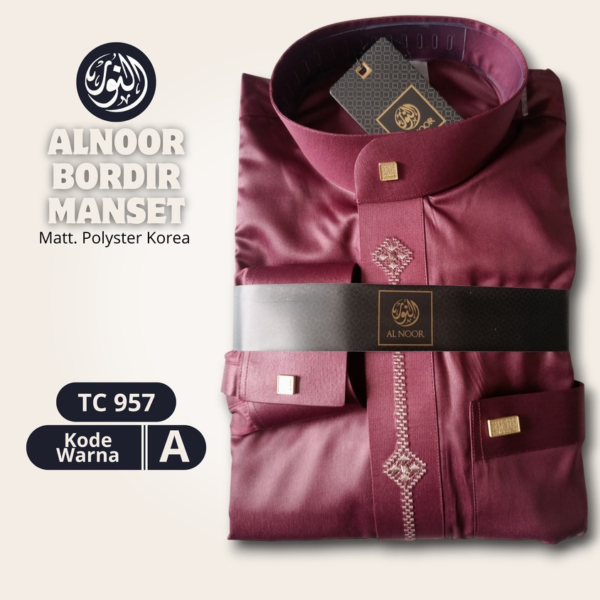 ALNOOR JUBAH BORDIR MANSET DEWASA TC957 - Gambar 2