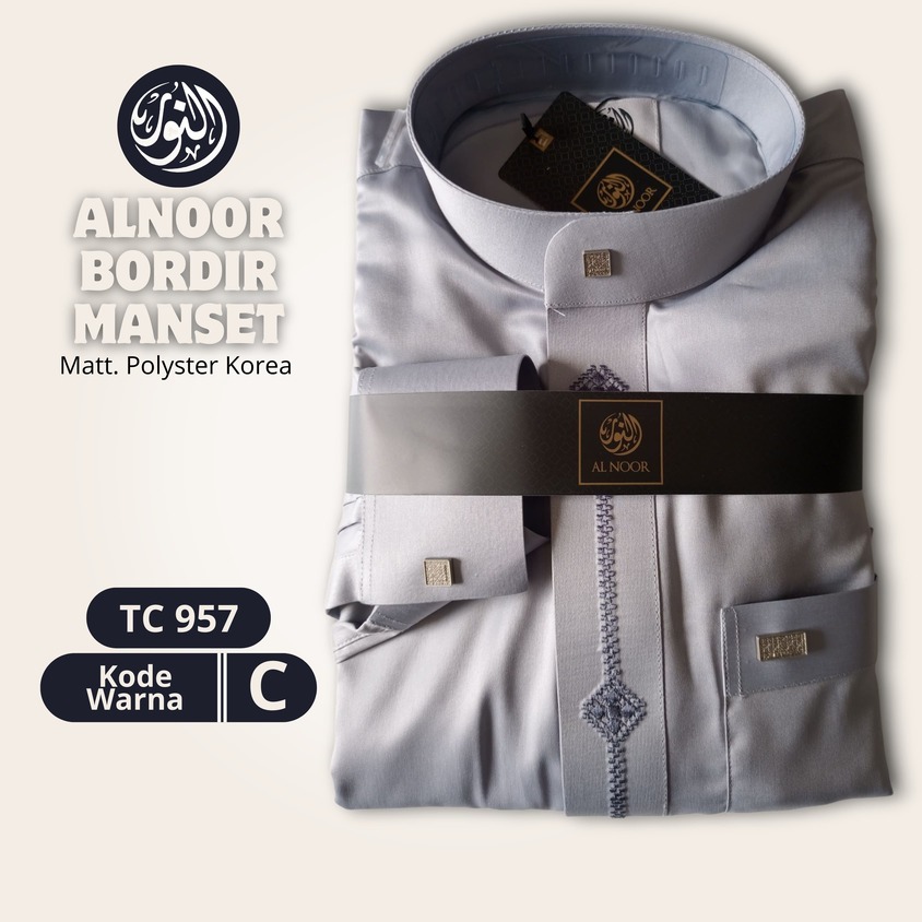 ALNOOR JUBAH BORDIR MANSET DEWASA TC957 - Gambar 4