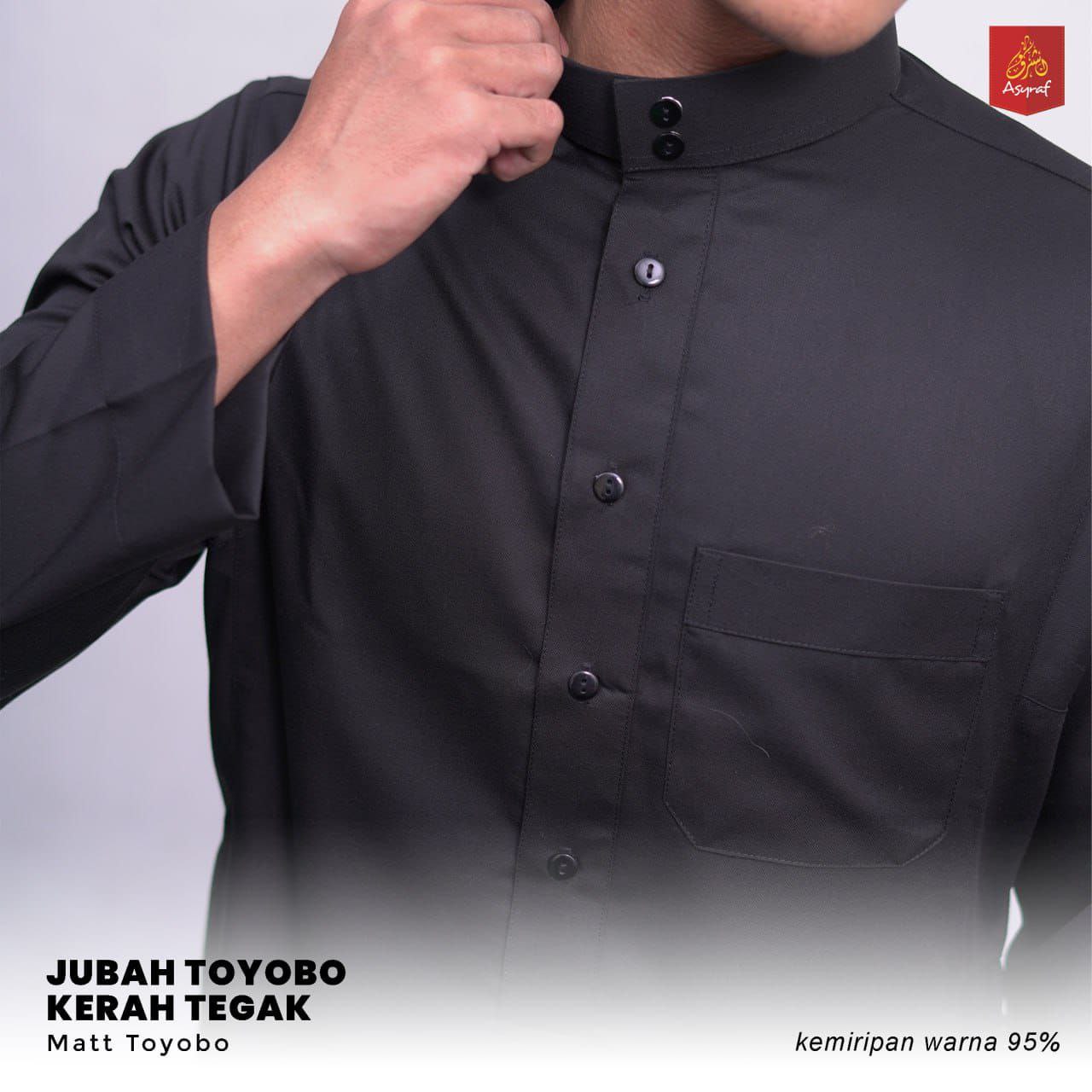 ASYRAF JUBAH SAUDI TOYOBO KERAH TEGAK POLOS DEWASA