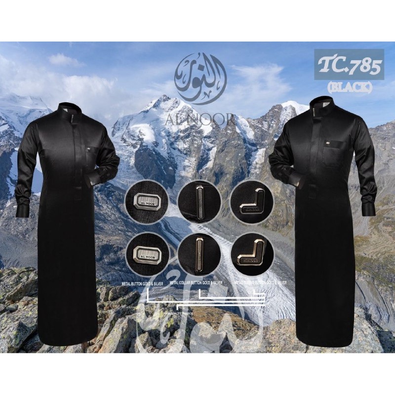 ALNOOR JUBAH POLOS PREMIUM MANSET DEWASA - Gambar 7