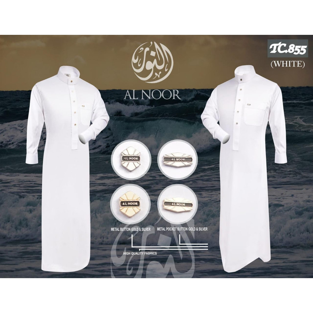 ALNOOR JUBAH POLOS PREMIUM MANSET DEWASA - Gambar 8