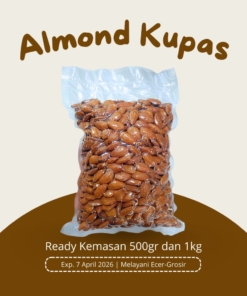 KACANG ALMOND PANGGANG KUPAS 1KG