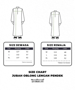 Alternative view of SYIRKUH JUBAH OBLONG LENGAN PENDEK SIZE DEWASA